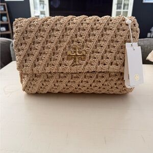 Tory Burch Beige Woven Shoulder Bag